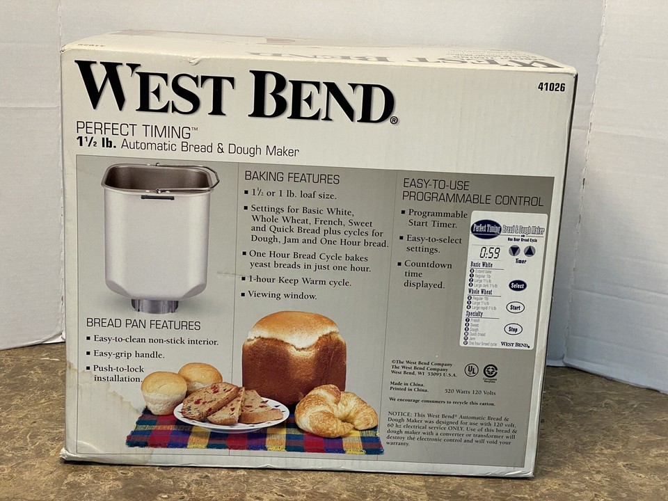 West Bend Bread and Dough Machine Maker Model 41026 White eBay