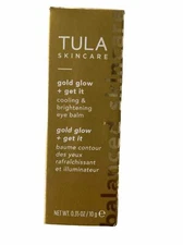TULA Skincare~Gold Glow + Get It Cooling and Brightening Eye Balm~0.35oz/10g~NIB