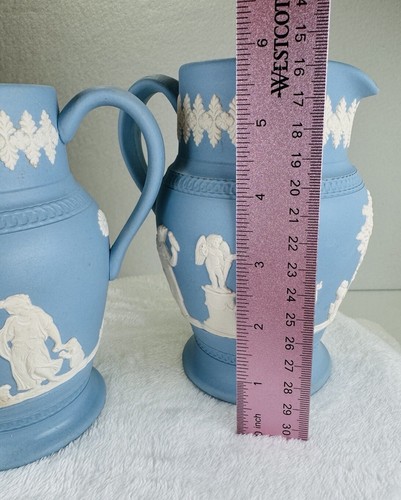 VTG Set Of 3 Circa 1898–1920s Dudson Brothers Hanley Jasperware 2 Pitchers & Cup - Picture 3 of 24