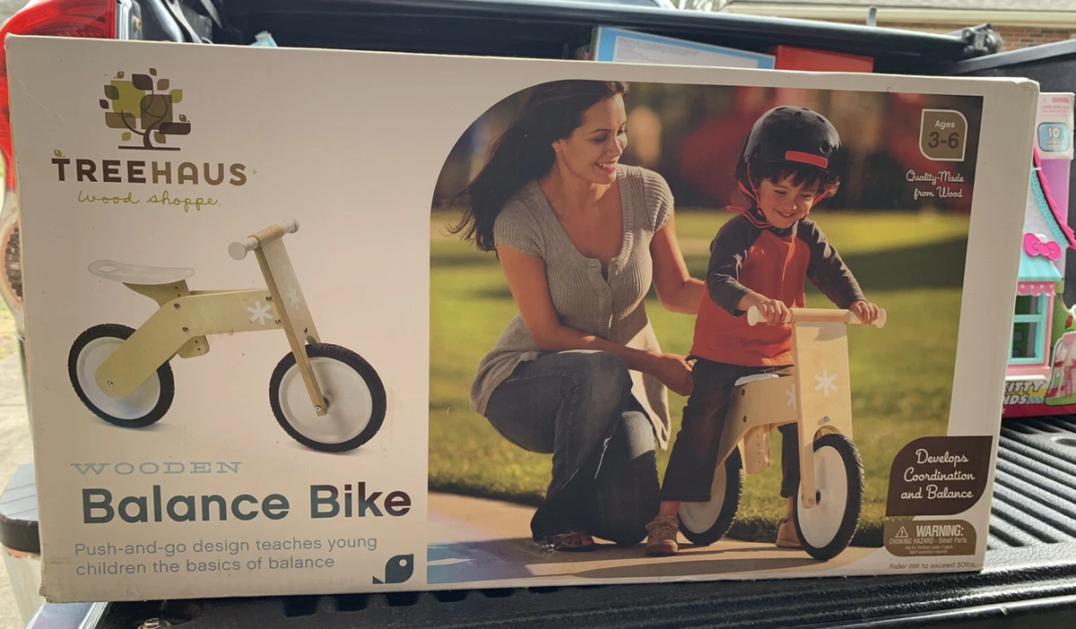 Treehaus Kids Toddler Wooden Balance Bike Push And Go Ages 3 To 6 NEW