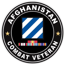 Afghanistan Combat Veteran Bumper Sticker Military Vinyl Soldier Decal 5"