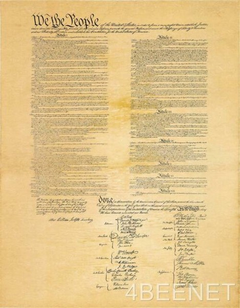 us constitution on 1 small page rolled in tube replica