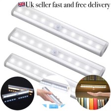 10 LED PIR Motion Sensor LED Night Light Battery Operated with Magnetic Strip