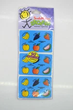 Vintage Scratch and Sniff Stickers Fruit Lot of 90 New NOS