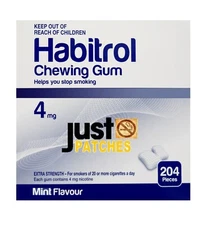 Habitrol Nicotine Gum 4 mg MINT (408 Total Pieces = 2 Boxes) NEW 07/2027