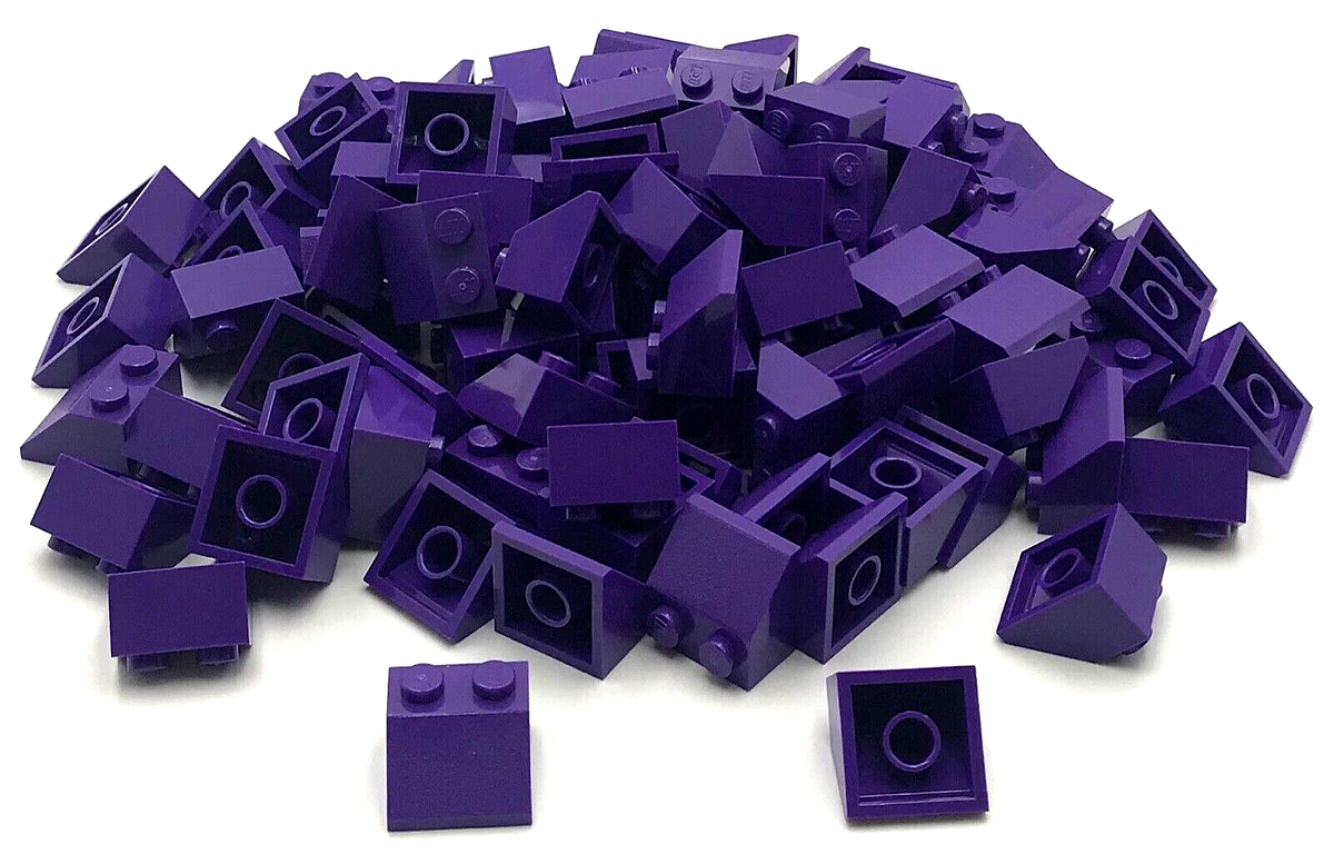 Lego 100 New Dark Purple Slopes 45 2 x 2 Stud Sloped Pieces Parts