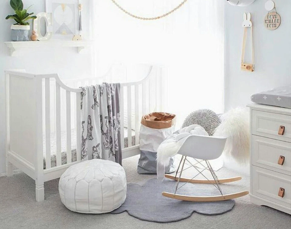 Детский ковер, серый облачный ковер, детский напольный коврик декор шерсть, БОЛЬШОЙ - Изображение 2 из 4