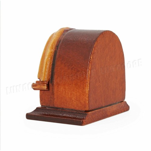 Dom Tischradio Puppenhaus Miniatur halbrund Vintage 1/12 Zubehör Holz - Bild 5 von 5