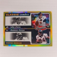 2022 Classics, John Elway / Shannon Sharpe #CC-3, Classic Combo Gold /99, Denver