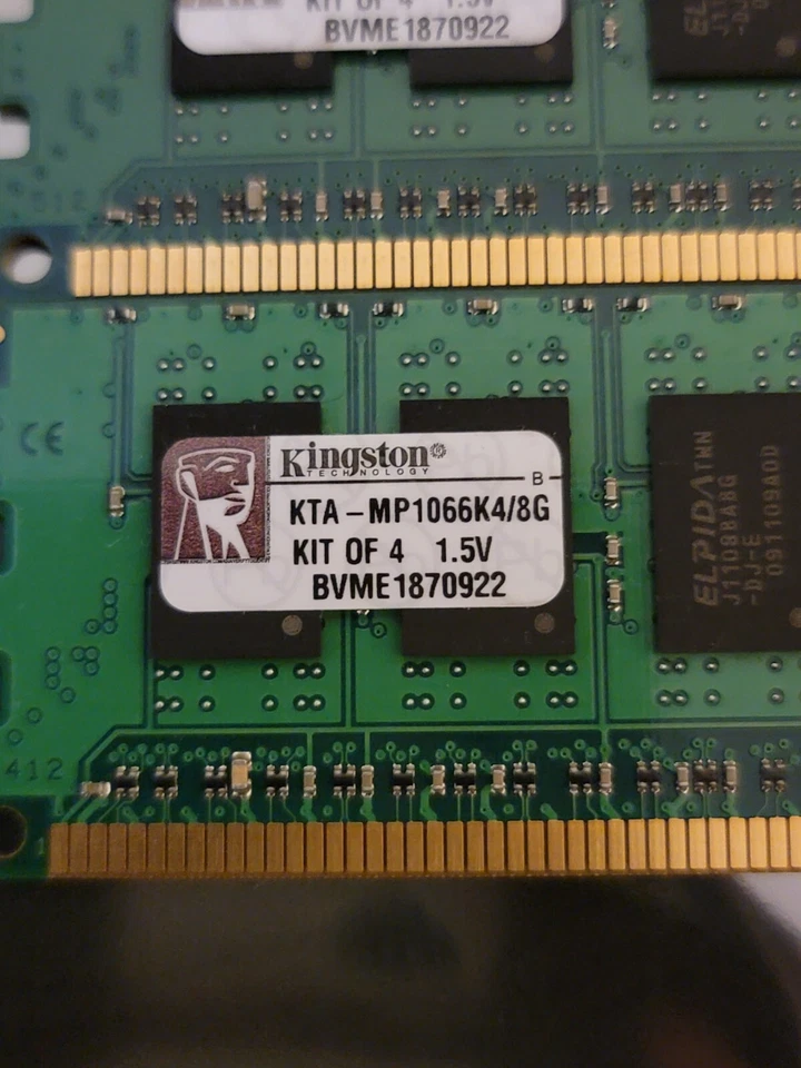 Kingston 6GB (3X2GB) DDR3-1066MHz ECC Unbuffered Apple Mac Pro KTA-MP1066K4/8G ↂ - Image 2 of 4