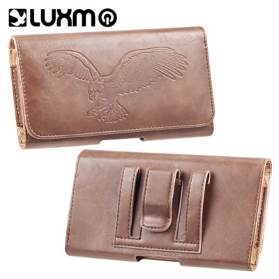 For Google PIXEL 7 Brown Eagle Horizontal Leather Belt Clip Holster Case Cover