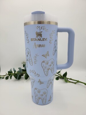 Tooth Flower Butterfly Dental 40 Oz H2.0 Stanley Tumbler Laser Engraved W/  Name. | eBay