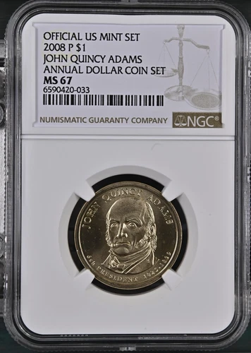 2008-P John Quincy Adams Annual Set Presidential Dollar NGC MS67