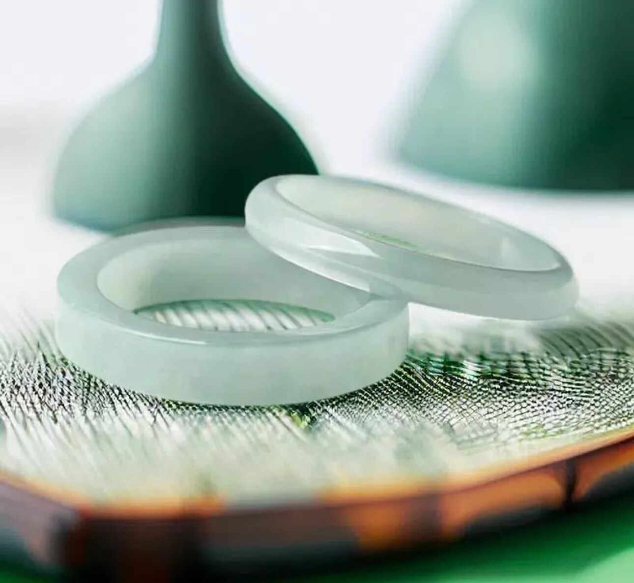 Solid Jade Ring size 11 blue small - image 1