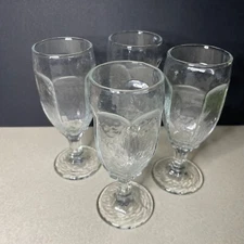 Libbey Chivalry Whiskey Water Goblet Clear Textured Glass 5 5/8” Tall