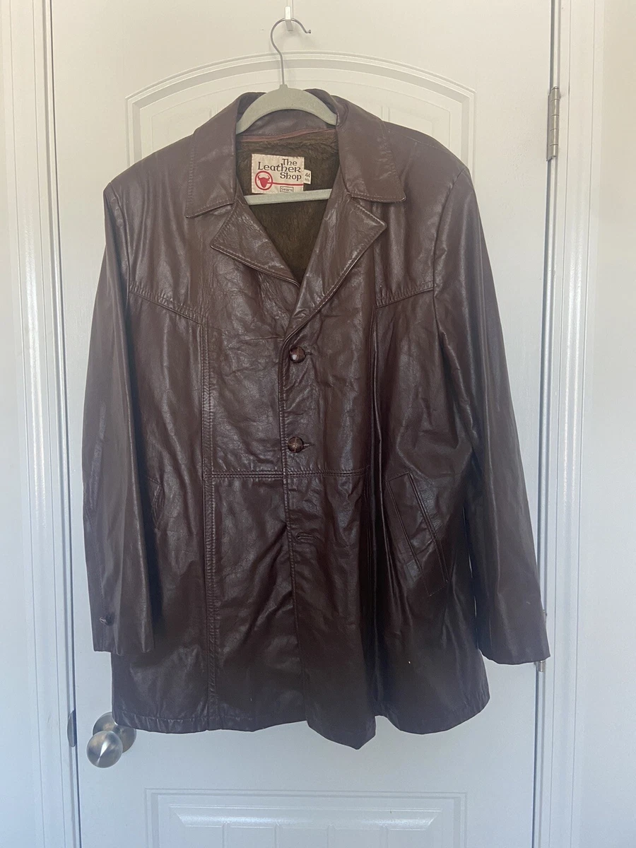 Vintage Sears “The Leather Shop “ Genuine Leather Jacket Size (44) Preloved