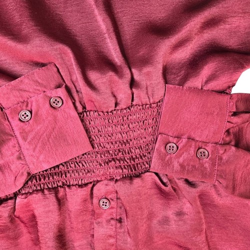 Steve Madden Jayda wine red long sleeve collared mini dress XS - Picture 4 of 10