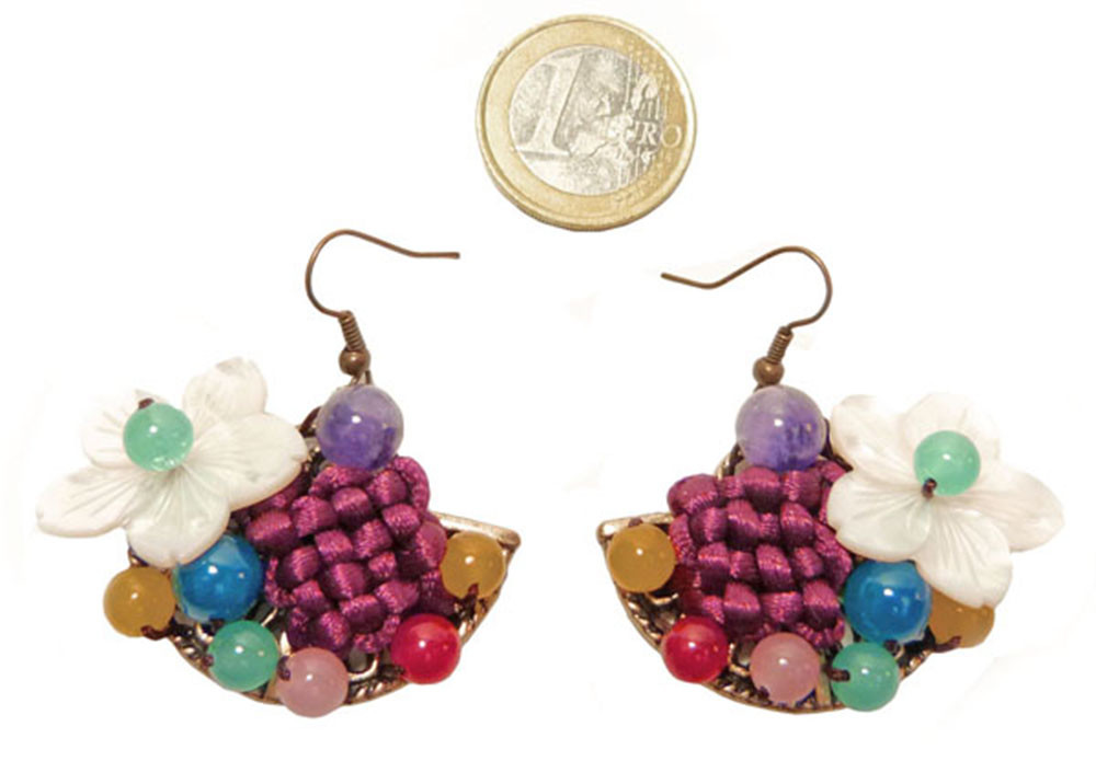 Boucles d'oreilles améthyste multicolore parfaites pour vos soirées