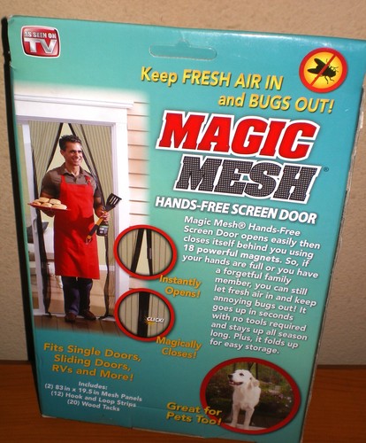 Original MAGIC MESH Magnetic Hands Free 2 Screen Door Panels 83x39 RV Pets Bugs - Picture 3 of 6