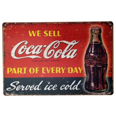 METALLSCHILD COCA COLA 30 X 20 CM