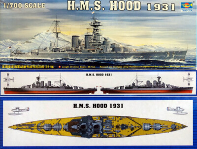HMS Hood 1931 Royal Navy Kriegsschiff Battleship 1:700 Model Kit Trumpeter 05741