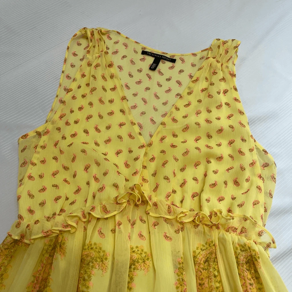 UNDERCOVER Abito Paisley Giallo Victoria's Secret Taglia S P Small
