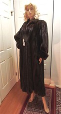 Mink Coat Women's Vintage Genuine Fur Brown Saks Jandel Long Restorized Size M