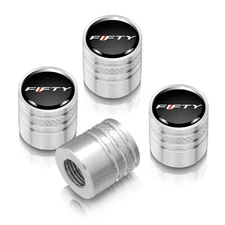 Chevrolet Camaro 50 Years Black on Silver Aluminum Cylinder Tire Valve Stem Caps