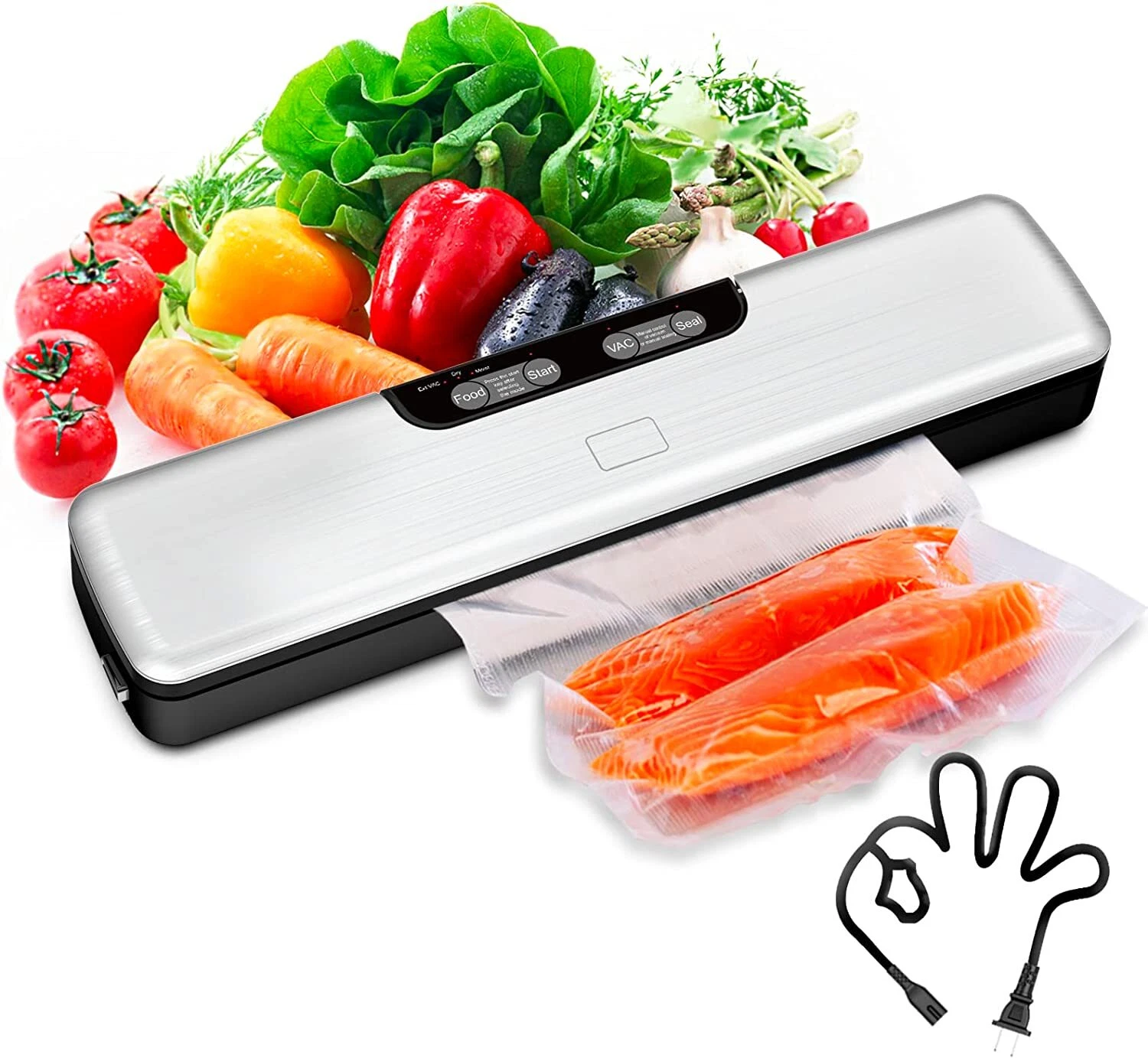 Food Sealer Machine, Dry/Moist Vacuum Sealer Machine with 5-in-1 Easy Options
Opens in a new window