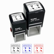Fresh Eggs Check Box Label Chicken Duck Goose Self-Inking Rubber Stamp Stamper