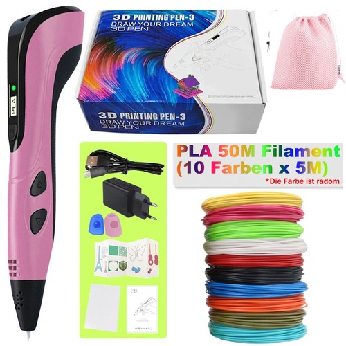 DIY Kinder 3D Stifte Set 3D Druckstift 9-100M PLA Filament 3D Printing Pen + Bag - Bild 23 von 31