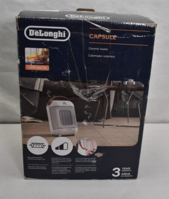 Delonghi HFX30C15.W 1,500-Watt Capsule Compact Ceramic Portable Heater in White