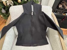 Lululemon New Form Women  s Full Zip Hooded Jacket Black Sz 4
