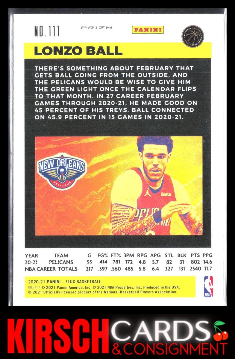Lonzo Ball 2020-21 Panini Flux #111 Pulsar New Orleans Pelicans | eBay