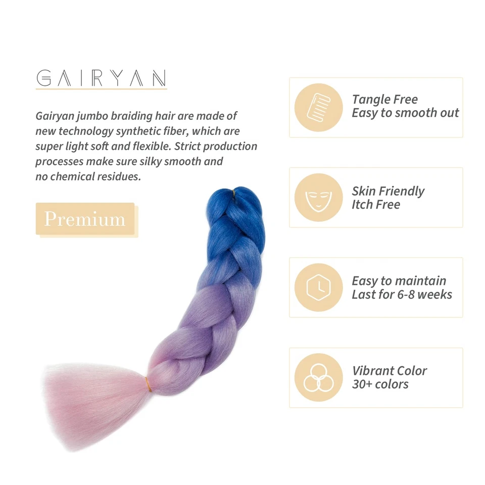 Meches Tresse Cheveux 1 Paquet 24" Meches pour Tresses Africaine Rajout Cheve... - Photo 3/4