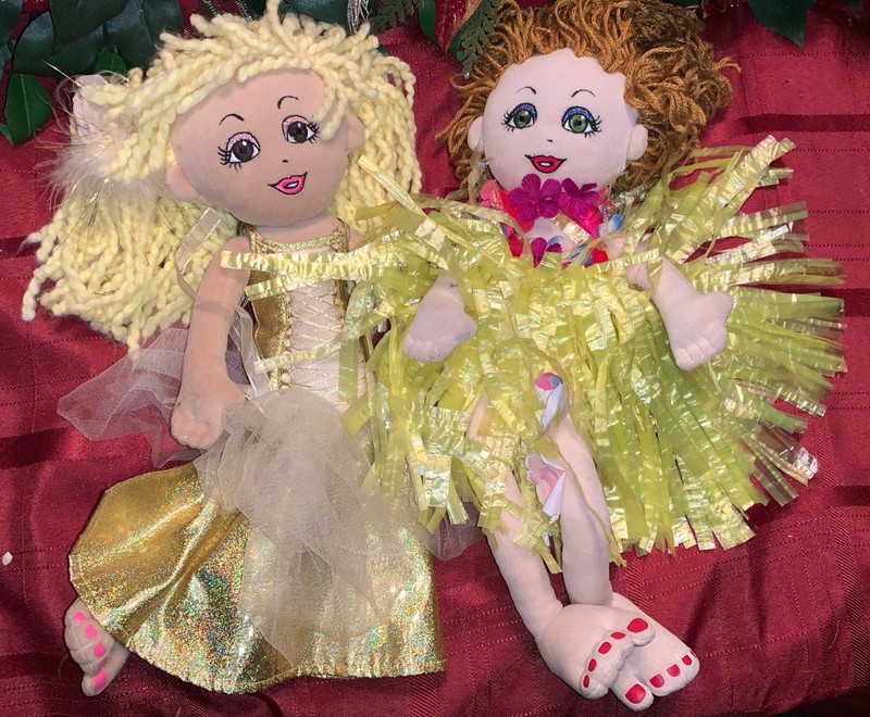 Lot Of 2 Build A Bear New York City Showgirl Blonde & Brown Haired