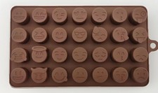 2 Pack Funny Emoji Face DIY Silicone Chocolate Mould Mold Ice cube Gummy Fondant