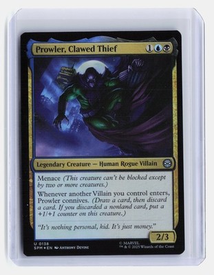 Prowler, Clawed Thief MTG Marvel's Spider-Man #138 Uncommon Foil