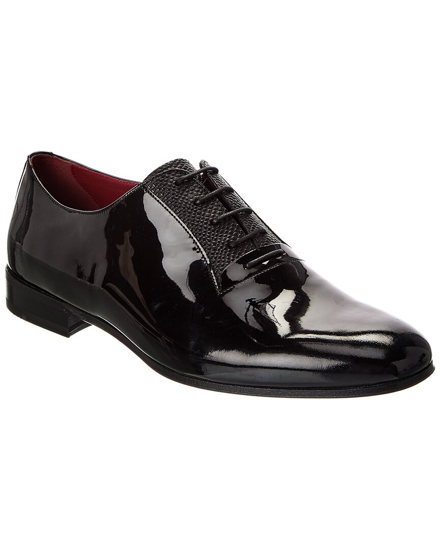Ferragamo Gianbattis Patent Derby Mens Black 7 Eee 63290₽