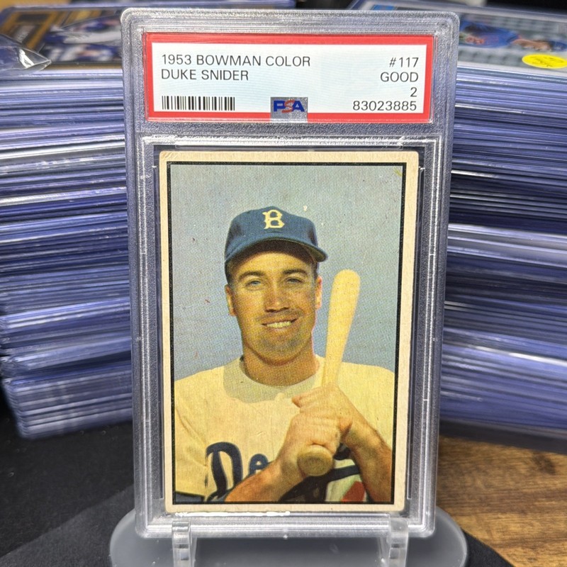 1953 Bowman Color Duke Snider #117 PSA 2 HOF Dodgers – CLASSIC VINTAGE