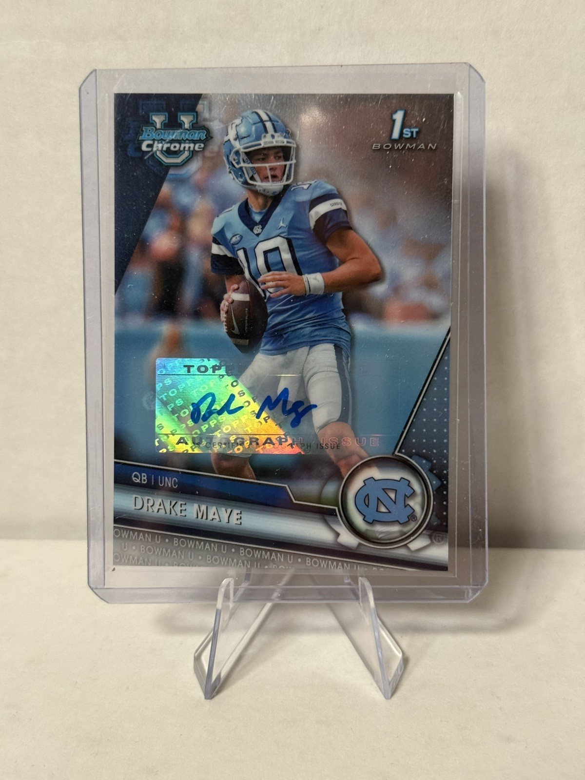 DRAKE MAYE 2023 Bowman Chrome U AUTO RC Rookie 1st Patriots
