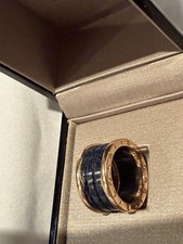 Bulgari B. Anello Zero 1 in oro rosa con marmo blu misura 54 con scatola 18 carati