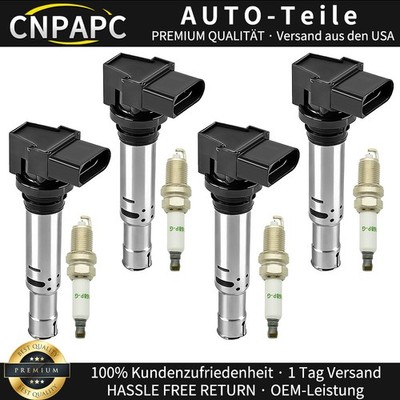 4x Zündspule+4x Zündkerze für Audi VW Seat Skoda 1.4 1.6 16V TSI FSI 036905715