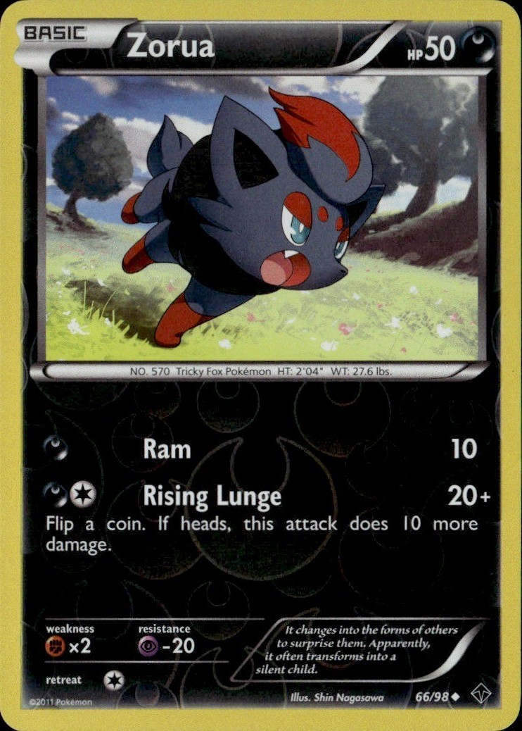 Zorua Reverse Holo Uncommon EPO Emerging Powers 66/98 LP-NM