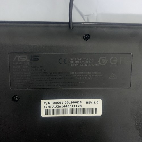 ASUS Wired USB Keyboard QUERTY Black Desktop Model #KB73211 Typing Computer EUC - Picture 6 of 6