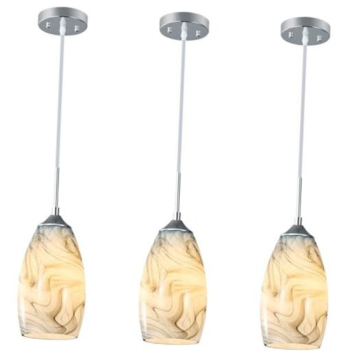 Modern Smoke Black Glass Pendant Light for Kitchen Island