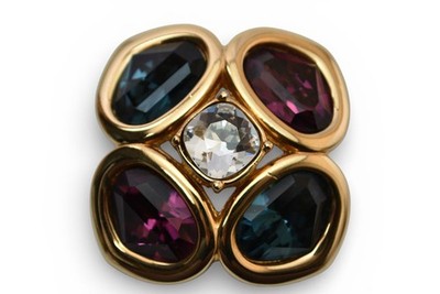 Christian Dior Pin Brooch Christian Dior Vintage 1980s Lucky Clover Rhinestone