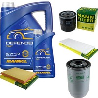 Mann Inspektionspaket 6L Mannol Defender 10W-40 FüR Opel Astra F Caravan 1.7 TD
