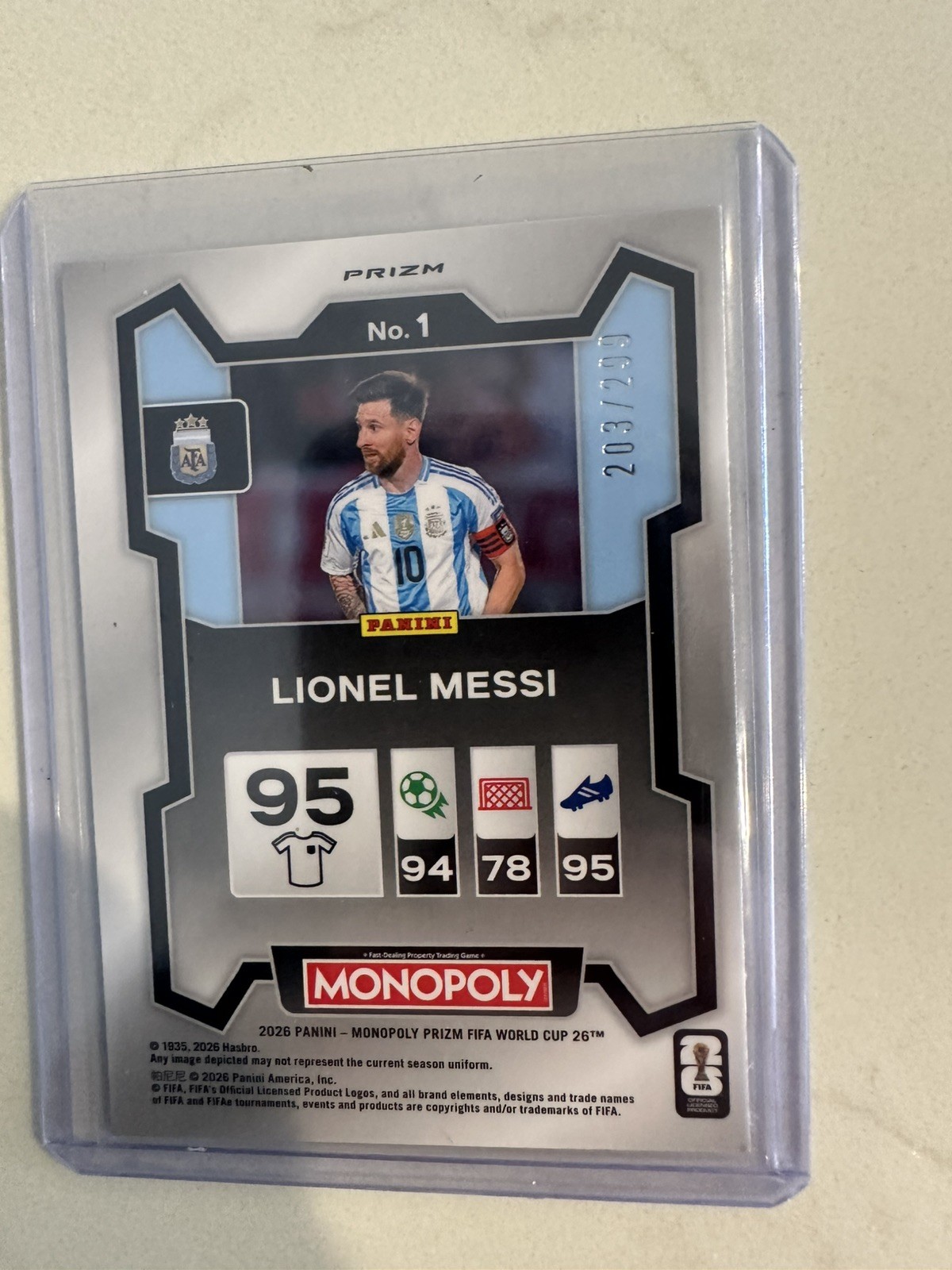 2026 Panini Prizm Monopoly World Cup- Lionel Messi Brown Prizm /299 view 2