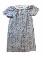 Floral Duster Housecoat Robe snap buttons 1980s Vintage
